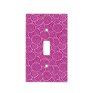 Japanese swirl pattern - burgundy and pale pink light switch cover