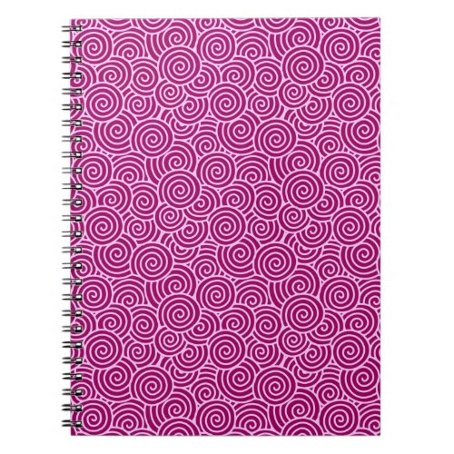 Japanese swirl pattern _ burgundy and pale pink notebook