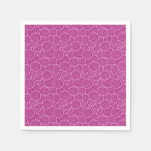 Japanese swirl pattern _ burgundy and pale pink paper napkins