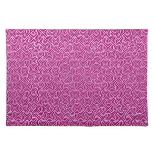 Japanese swirl pattern - burgundy and pale pink placemat