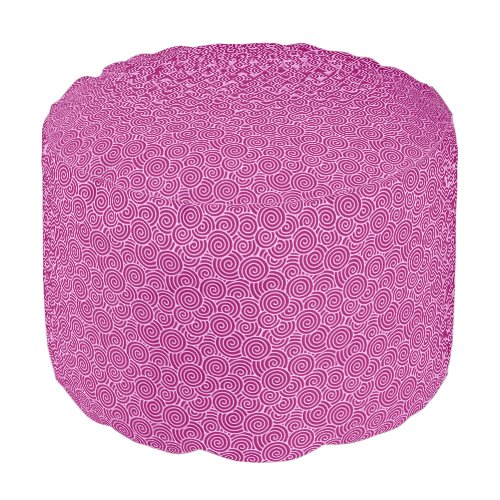 Japanese swirl pattern _ burgundy and pale pink pouf