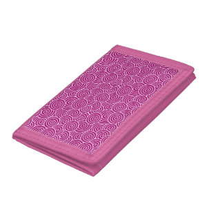 Japanese swirl pattern - burgundy and pale pink tri-fold wallet