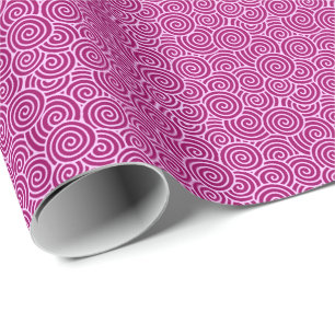 Japanese swirl pattern - burgundy and pale pink wrapping paper
