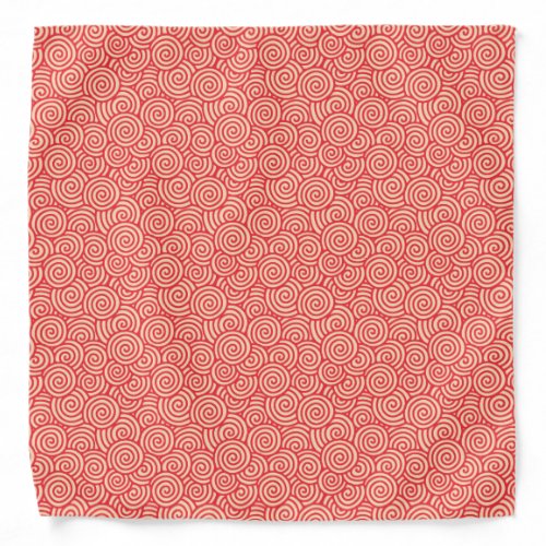 Japanese swirl pattern _ coral orange bandana