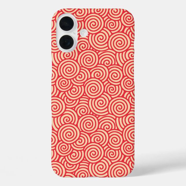 Japanese swirl pattern - coral orange Case-Mate iPhone case (Back)