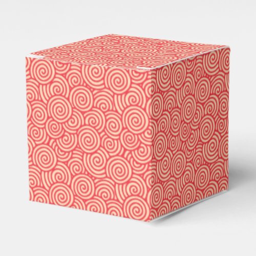 Japanese swirl pattern _ coral orange favor boxes