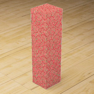 Japanese swirl pattern - coral orange wine gift box