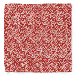 Japanese swirl pattern - deep red and white bandana