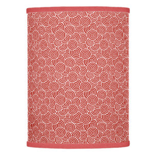 Japanese swirl pattern - deep red and white lamp shade