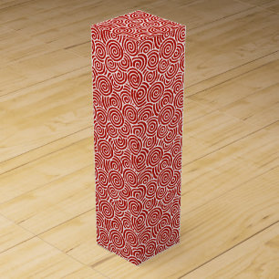 Japanese swirl pattern - deep red and white wine gift box