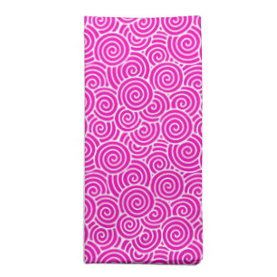 Japanese swirl pattern - fuchsia pink and white napkin