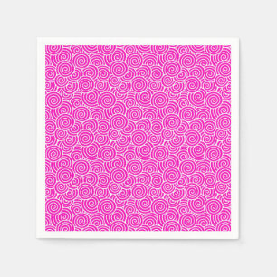 Japanese swirl pattern - fuchsia pink and white paper napkins
