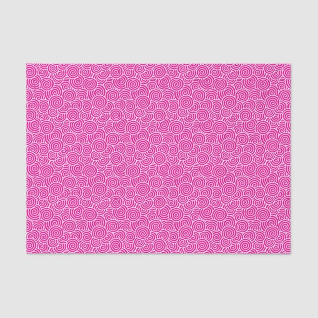 Japanese swirl pattern - fuchsia pink and white tissue paper (Front)