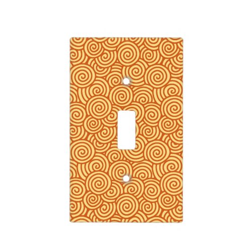 Japanese swirl pattern _ mandarin  light orange light switch cover