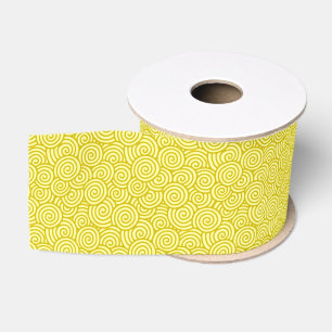 Japanese swirl pattern - mustard and light yellow grosgrain ribbon