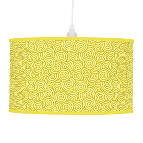 Japanese swirl pattern _ mustard and light yellow hanging lamp