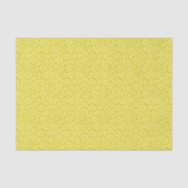 Japanese swirl pattern - mustard and light yellow tissue paper (Front)