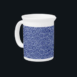 Japanese swirl pattern - navy blue and white drink pitcher<br><div class="desc">Digital reproduction of a repeating swirl pattern based on traditional Japanese textile designs,  represents water or mist - white swirl pattern with a dark navy background</div>