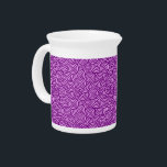 Japanese swirl pattern - orchid pink and purple beverage pitcher<br><div class="desc">Digital reproduction of a repeating swirl pattern based on traditional Japanese textile designs,  represents water or mist - deep amethyst purple swirl pattern on a light orchid pink background</div>
