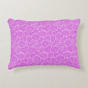 Japanese swirl pattern - orchid pink and purple decorative pillow