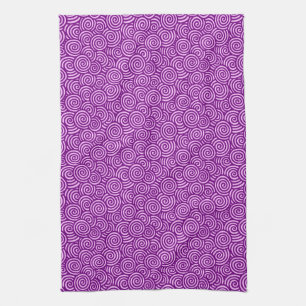 Japanese swirl pattern - orchid pink and purple towel