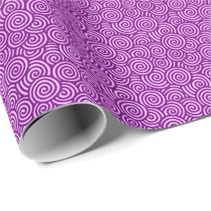 Japanese swirl pattern - orchid pink and purple wrapping paper
