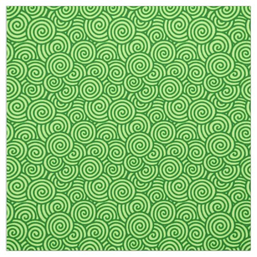 Japanese swirl pattern _ pine and lime green fabric
