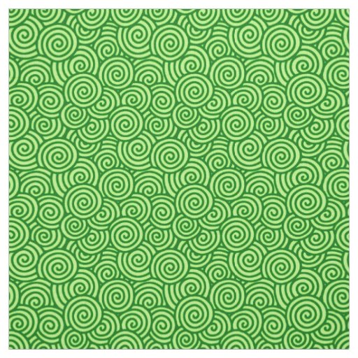 Japanese swirl pattern - pine and lime green fabric