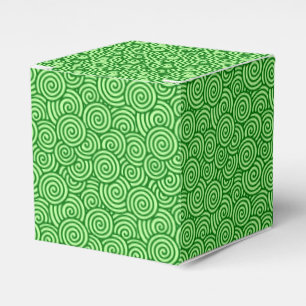 Japanese swirl pattern - pine and lime green favor boxes