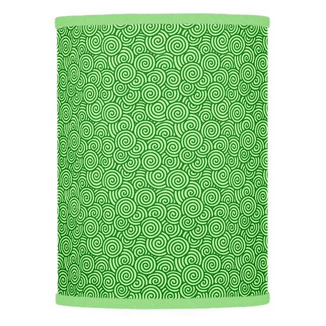 Japanese swirl pattern - pine and lime green lamp shade (Front)