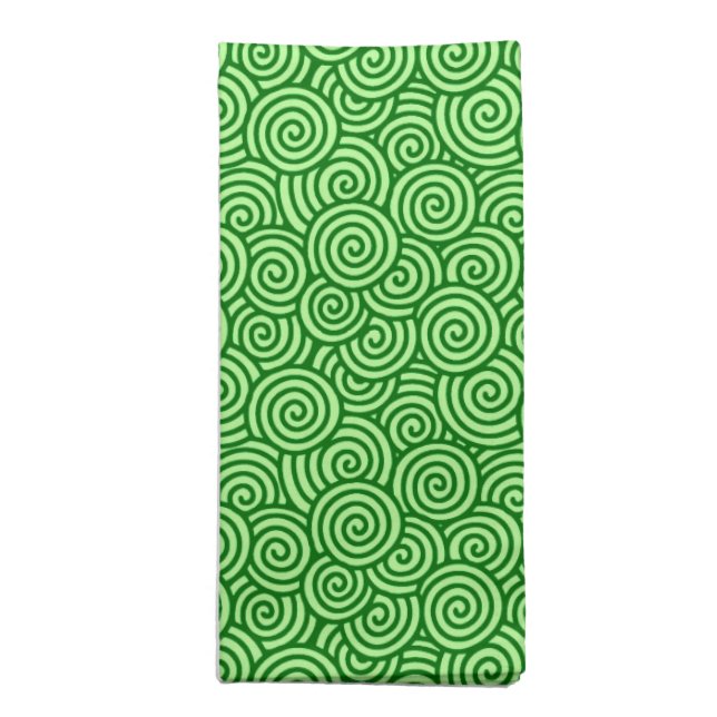 Japanese swirl pattern - pine and lime green napkin (Folded)