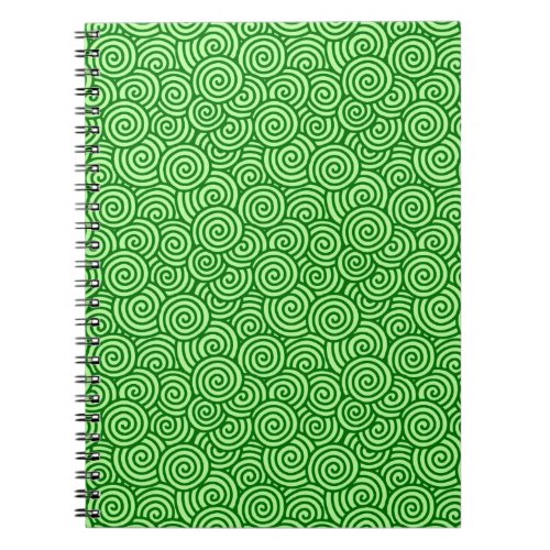 Japanese swirl pattern _ pine and lime green notebook