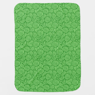 Japanese swirl pattern - pine and lime green swaddle blanket