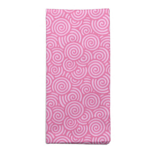 Japanese swirl pattern - soft peppermint pink cloth napkin
