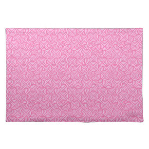 Japanese swirl pattern - soft peppermint pink cloth placemat