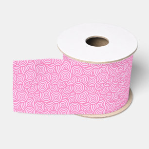 Japanese swirl pattern - soft peppermint pink grosgrain ribbon