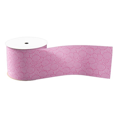 Japanese swirl pattern _ soft peppermint pink grosgrain ribbon