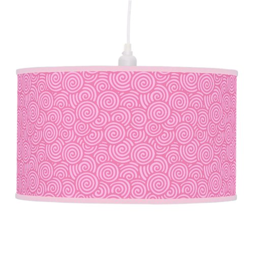 Japanese swirl pattern _ soft peppermint pink hanging lamp
