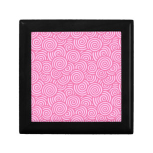 Japanese swirl pattern - soft peppermint pink jewelry box