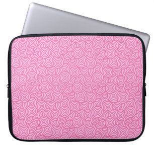 Japanese swirl pattern - soft peppermint pink laptop sleeve