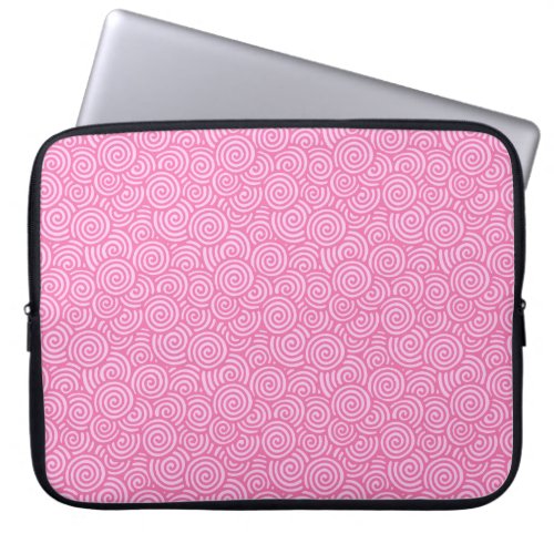 Japanese swirl pattern _ soft peppermint pink laptop sleeve