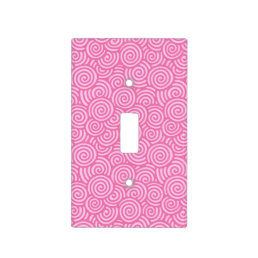Japanese swirl pattern - soft peppermint pink light switch cover