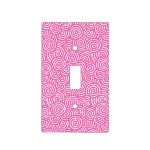 Japanese swirl pattern _ soft peppermint pink light switch cover