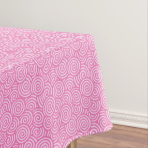 Japanese swirl pattern - soft peppermint pink tablecloth