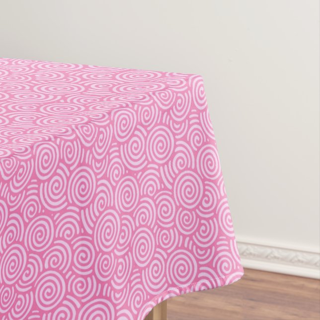 Japanese swirl pattern - soft peppermint pink tablecloth (In Situ)