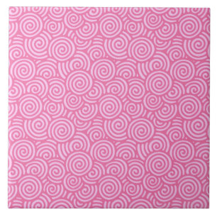 Japanese swirl pattern - soft peppermint pink tile