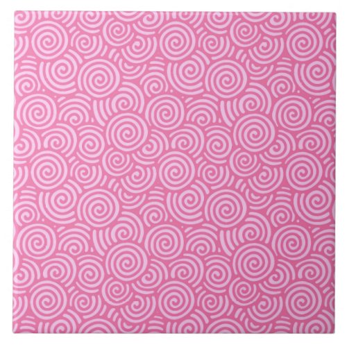 Japanese swirl pattern _ soft peppermint pink tile