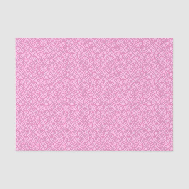 Japanese swirl pattern - soft peppermint pink tissue paper (Front)