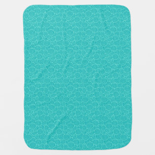 Japanese swirl pattern - turquoise and aqua baby blanket