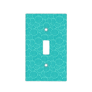 Japanese swirl pattern - turquoise and aqua light switch cover